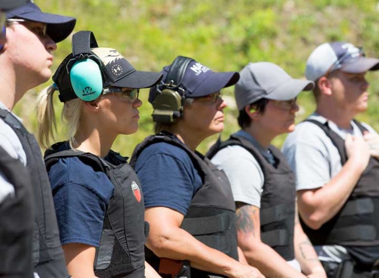 Public safety students at target practice