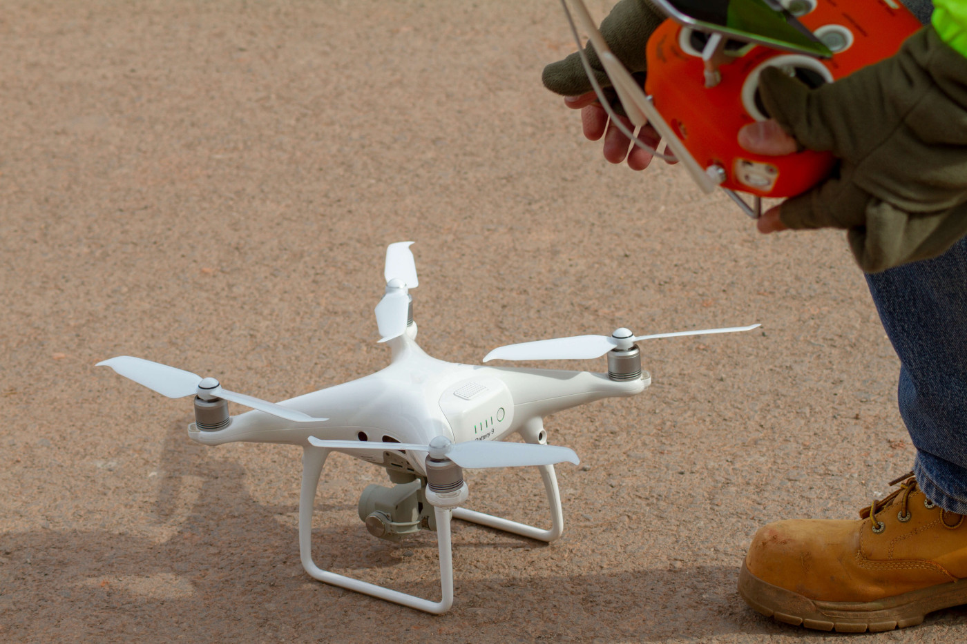 Drone sitting on the ground